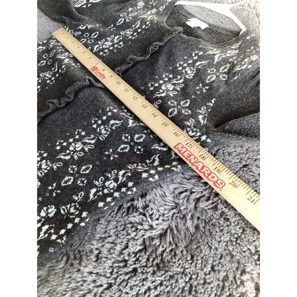 Sundance Anya Nordic Fair Isle Ruffled Wool Cardigan Sweater Black White Small - Picture 10 of 10